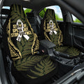 White Ribbon Day New Zealand Car Seat Cover Respect Women Maori Pattern Yellow