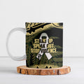 White Ribbon Day New Zealand Ceramic Mug Respect Women Maori Pattern Yellow