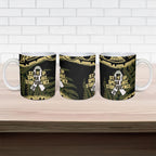 White Ribbon Day New Zealand Ceramic Mug Respect Women Maori Pattern Yellow