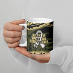White Ribbon Day New Zealand Ceramic Mug Respect Women Maori Pattern Yellow