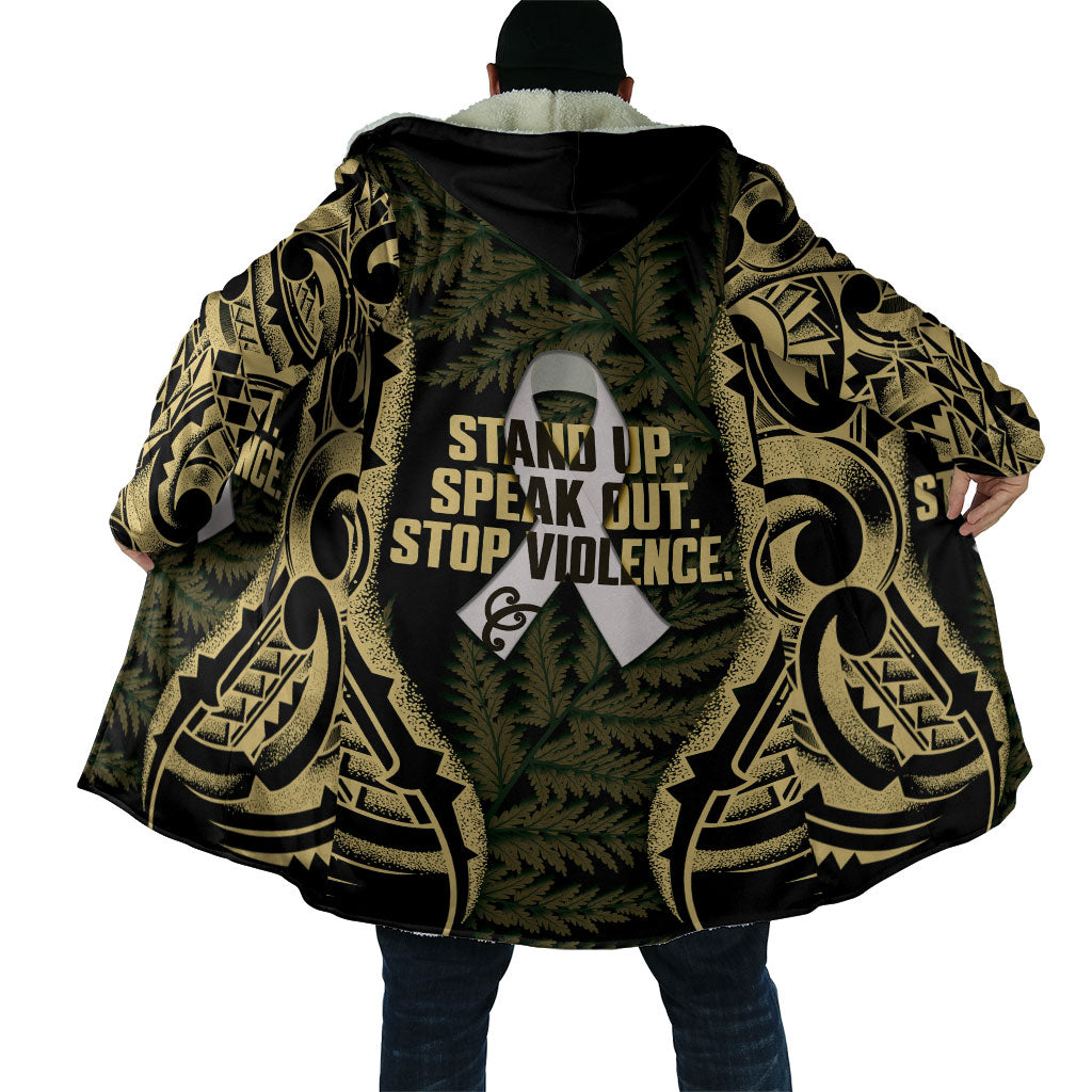 White Ribbon Day New Zealand Cloak Respect Women Maori Pattern Yellow