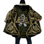 White Ribbon Day New Zealand Cloak Respect Women Maori Pattern Yellow