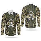 White Ribbon Day New Zealand Couples Matching Off Shoulder Maxi Dress and Long Sleeve Button Shirt Respect Women Maori Pattern Yellow