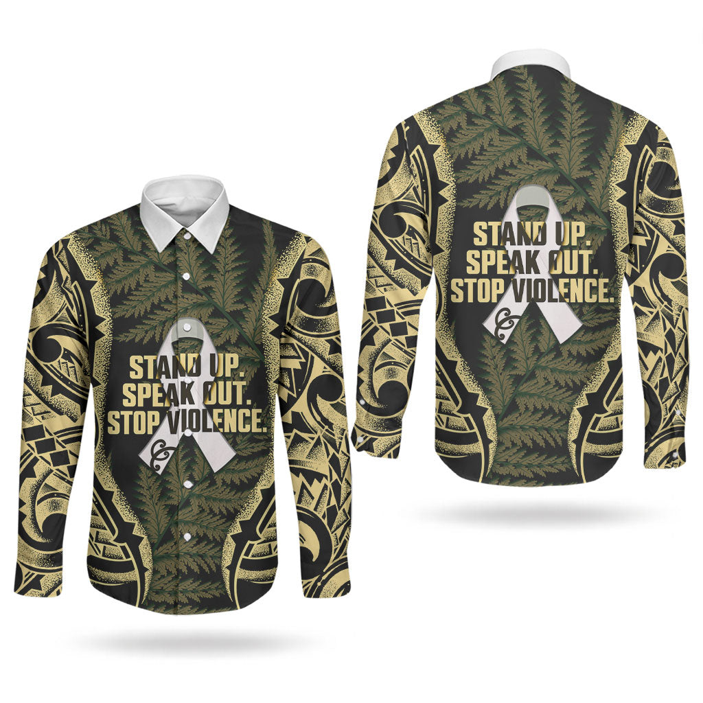 White Ribbon Day New Zealand Couples Matching Short Sleeve Bodycon Dress and Long Sleeve Button Shirt Respect Women Maori Pattern Yellow