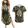 White Ribbon Day New Zealand Couples Matching Summer Maxi Dress and Hawaiian Shirt Respect Women Maori Pattern Yellow