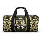 White Ribbon Day New Zealand Duffle Bag Respect Women Maori Pattern Yellow