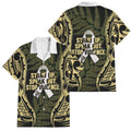 White Ribbon Day New Zealand Family Matching Mermaid Dress and Hawaiian Shirt Respect Women Maori Pattern Yellow