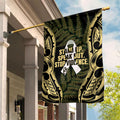 White Ribbon Day New Zealand Garden Flag Respect Women Maori Pattern Yellow