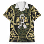 White Ribbon Day New Zealand Hawaiian Shirt Respect Women Maori Pattern Yellow