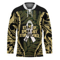 White Ribbon Day New Zealand Hockey Jersey Respect Women Maori Pattern Yellow