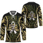 White Ribbon Day New Zealand Hockey Jersey Respect Women Maori Pattern Yellow