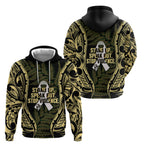 White Ribbon Day New Zealand Hoodie Respect Women Maori Pattern Yellow