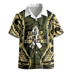 White Ribbon Day New Zealand Kid Hawaiian Shirt Respect Women Maori Pattern Yellow