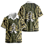 White Ribbon Day New Zealand Kid Hawaiian Shirt Respect Women Maori Pattern Yellow
