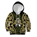 White Ribbon Day New Zealand Kid Hoodie Respect Women Maori Pattern Yellow
