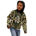 White Ribbon Day New Zealand Kid Hoodie Respect Women Maori Pattern Yellow