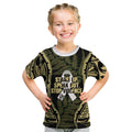 White Ribbon Day New Zealand Kid T Shirt Respect Women Maori Pattern Yellow