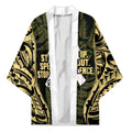 White Ribbon Day New Zealand Kimono Respect Women Maori Pattern Yellow