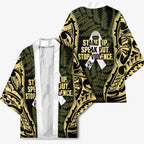 White Ribbon Day New Zealand Kimono Respect Women Maori Pattern Yellow