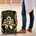 White Ribbon Day New Zealand Luggage Cover Respect Women Maori Pattern Yellow