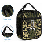 White Ribbon Day New Zealand Lunch Bag Respect Women Maori Pattern Yellow