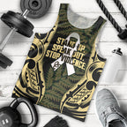 White Ribbon Day New Zealand Men Tank Top Respect Women Maori Pattern Yellow