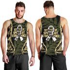 White Ribbon Day New Zealand Men Tank Top Respect Women Maori Pattern Yellow