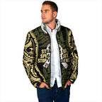White Ribbon Day New Zealand Padded Jacket Respect Women Maori Pattern Yellow