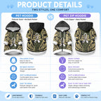 White Ribbon Day New Zealand Pet Hoodie Respect Women Maori Pattern Yellow