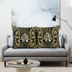 White Ribbon Day New Zealand Pillow Cover Respect Women Maori Pattern Yellow