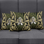 White Ribbon Day New Zealand Pillow Cover Respect Women Maori Pattern Yellow