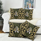 White Ribbon Day New Zealand Pillow Cover Respect Women Maori Pattern Yellow