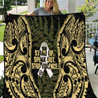 White Ribbon Day New Zealand Quilt Respect Women Maori Pattern Yellow