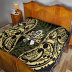 White Ribbon Day New Zealand Quilt Respect Women Maori Pattern Yellow