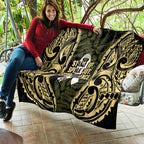 White Ribbon Day New Zealand Quilt Respect Women Maori Pattern Yellow