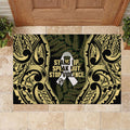White Ribbon Day New Zealand Rubber Doormat Respect Women Maori Pattern Yellow