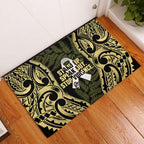 White Ribbon Day New Zealand Rubber Doormat Respect Women Maori Pattern Yellow