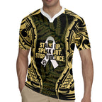 White Ribbon Day New Zealand Rugby Jersey Respect Women Maori Pattern Yellow