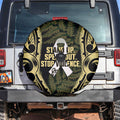 White Ribbon Day New Zealand Spare Tire Cover Respect Women Maori Pattern Yellow