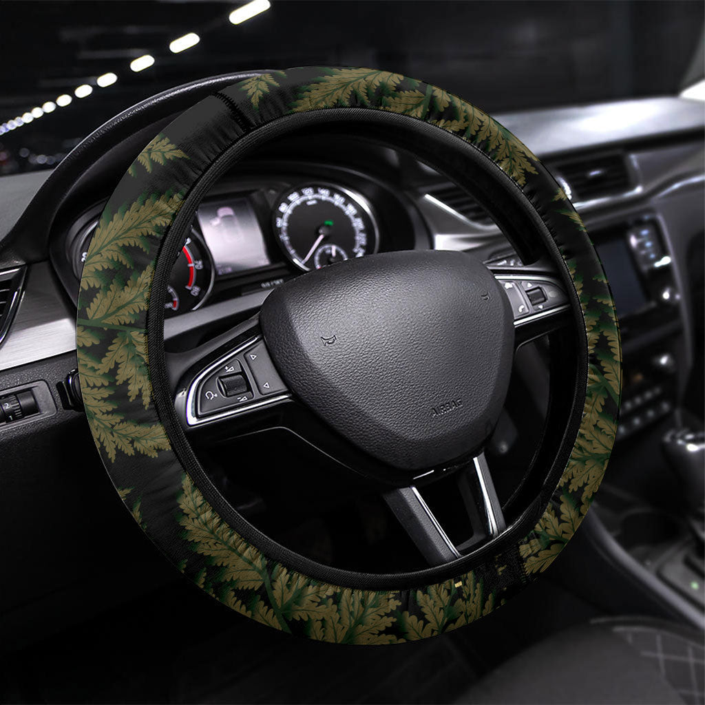 White Ribbon Day New Zealand Steering Wheel Cover Respect Women Maori Pattern Yellow
