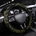 White Ribbon Day New Zealand Steering Wheel Cover Respect Women Maori Pattern Yellow
