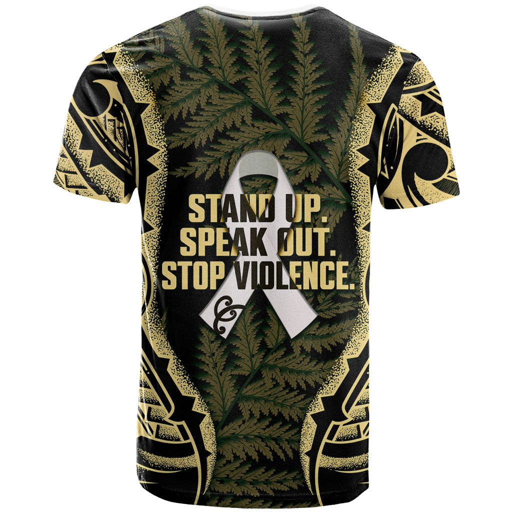 White Ribbon Day New Zealand T Shirt Respect Women Maori Pattern Yellow