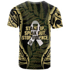 White Ribbon Day New Zealand T Shirt Respect Women Maori Pattern Yellow