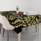 White Ribbon Day New Zealand Tablecloth Respect Women Maori Pattern Yellow