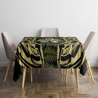 White Ribbon Day New Zealand Tablecloth Respect Women Maori Pattern Yellow