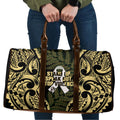 White Ribbon Day New Zealand Travel Bag Respect Women Maori Pattern Yellow
