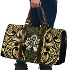 White Ribbon Day New Zealand Travel Bag Respect Women Maori Pattern Yellow