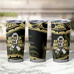White Ribbon Day New Zealand Tumbler Cup Respect Women Maori Pattern Yellow