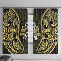 White Ribbon Day New Zealand Window Curtain Respect Women Maori Pattern Yellow