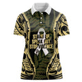 White Ribbon Day New Zealand Women Polo Shirt Respect Women Maori Pattern Yellow